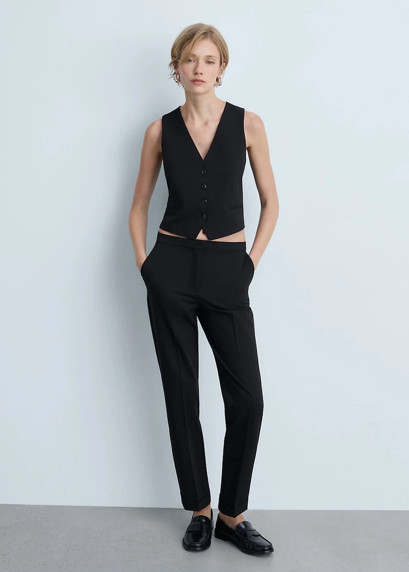 Suit vest with buttons