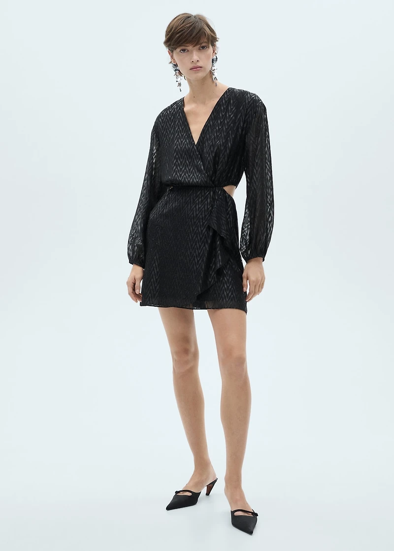 Wrap dress with side slits