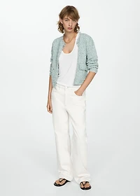 Tweed jacket with frayed ends