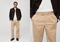 Corduroy straight-fit pants