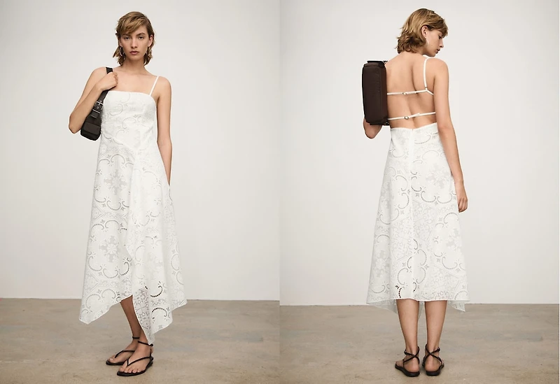 Asymmetrical embroidered dress