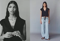 Quilted vest with pleat