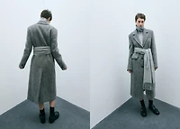 Flecked wool-blend coat