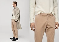 Corduroy slim-fit pants