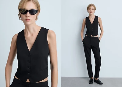 Suit vest with buttons