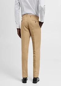 100% linen slim-fit suit pants