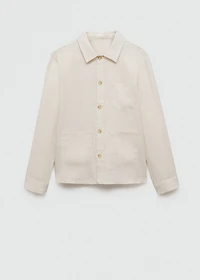 100% linen overshirt with pockets