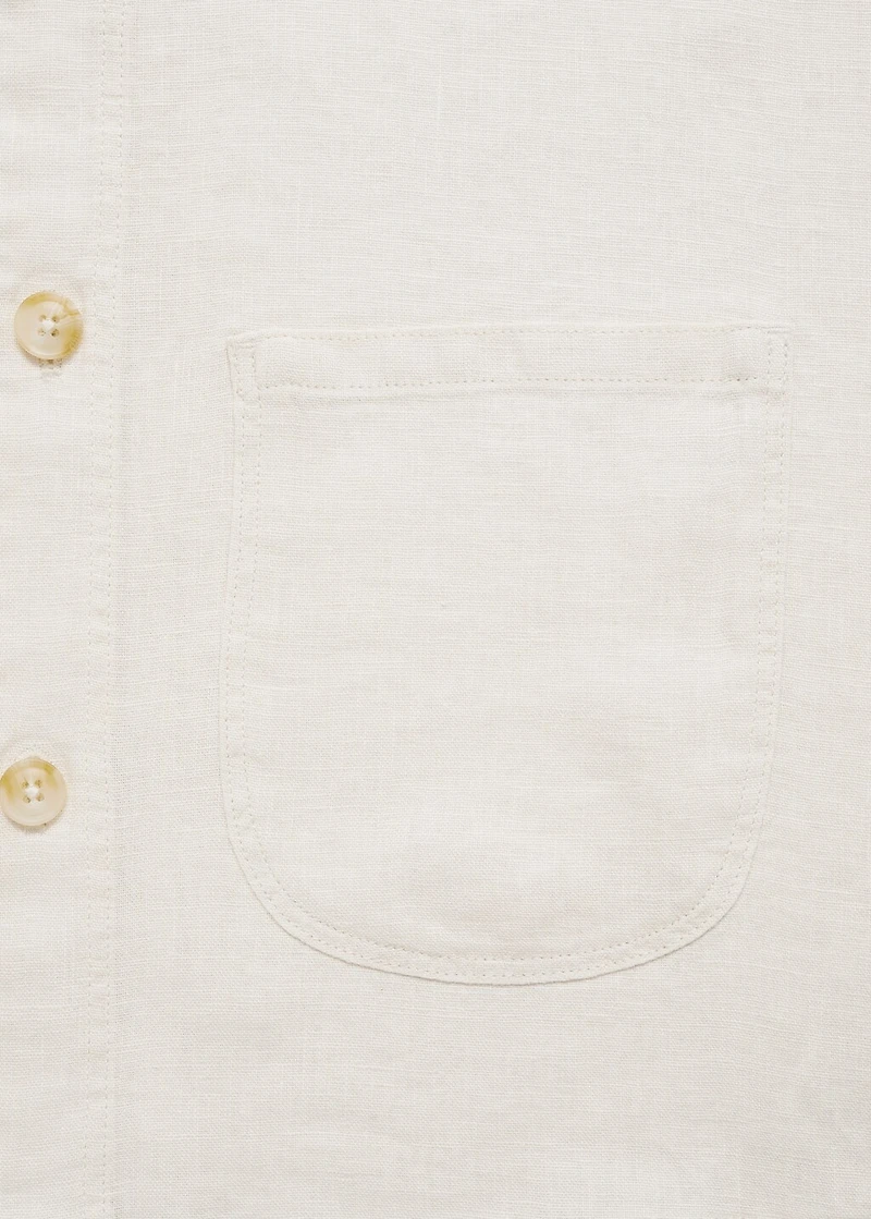 100% linen overshirt with pockets