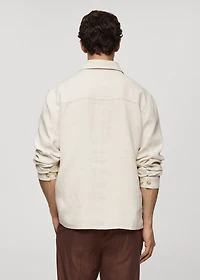 100% linen overshirt with pockets