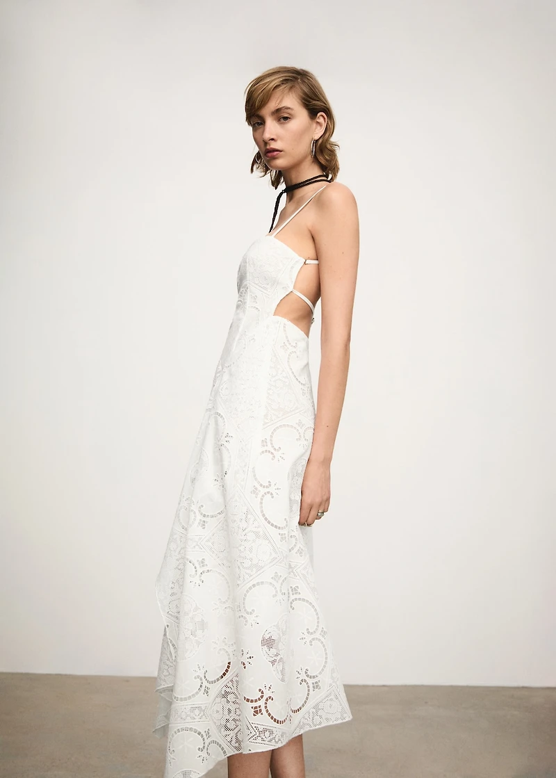 Asymmetrical embroidered dress