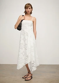 Asymmetrical embroidered dress