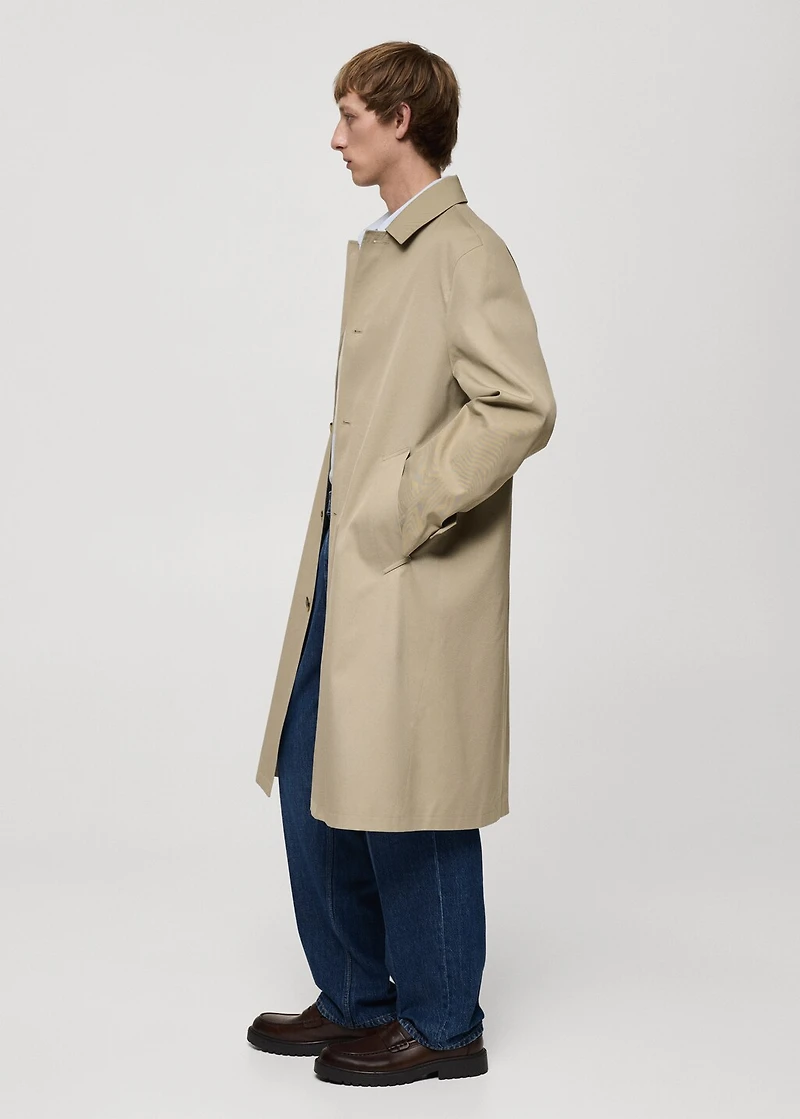 Relaxed-fit water-repellent trench coat