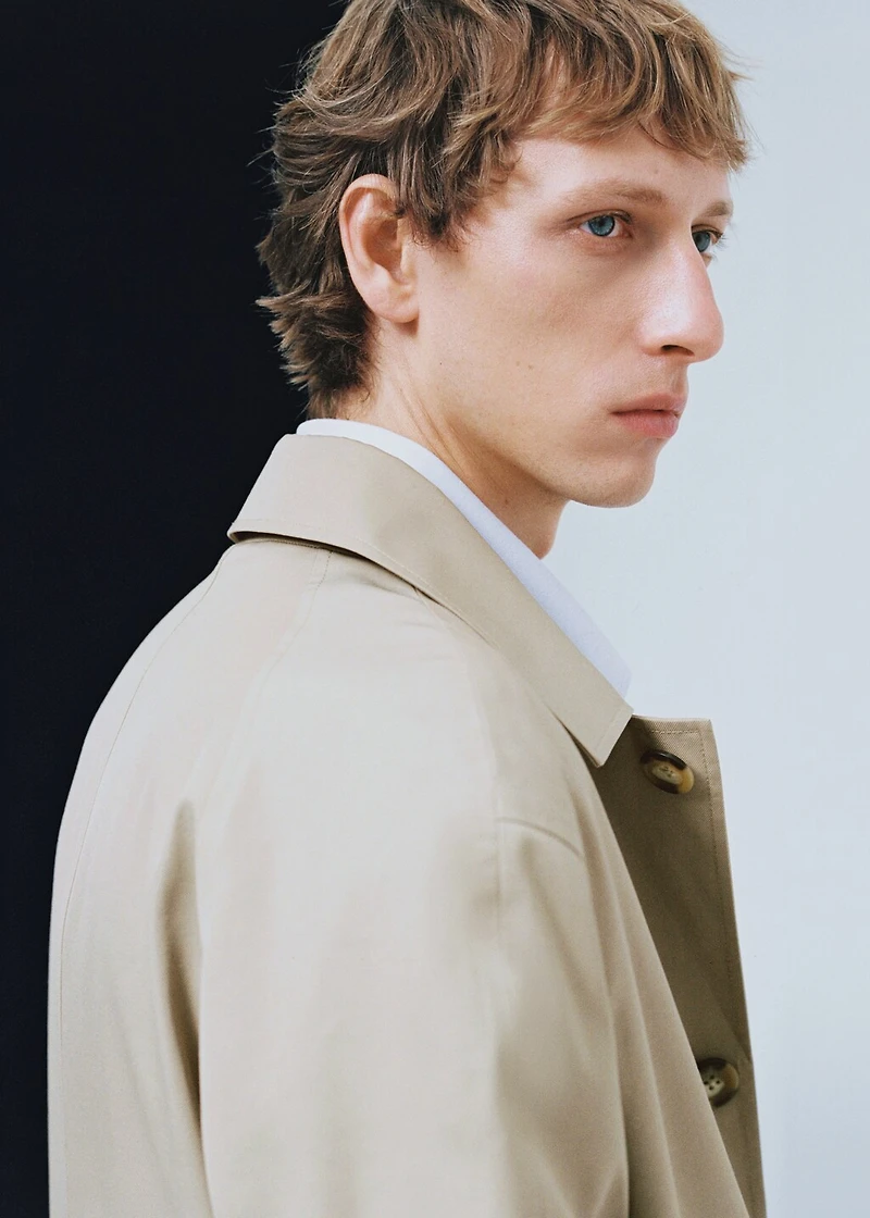 Relaxed-fit water-repellent trench coat