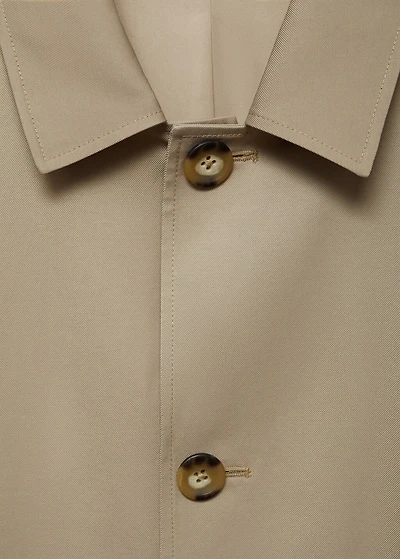 Relaxed-fit water-repellent trench coat