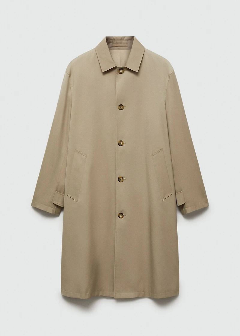 Relaxed-fit water-repellent trench coat