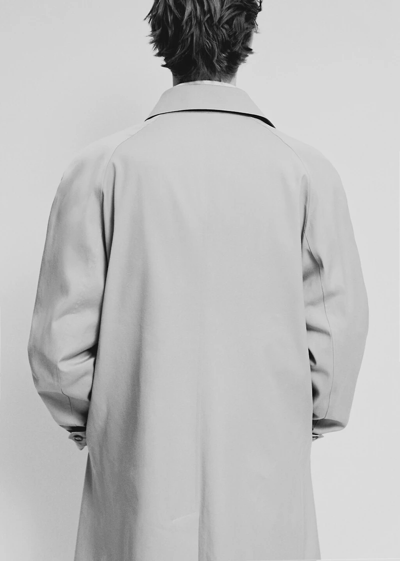 Relaxed-fit water-repellent trench coat