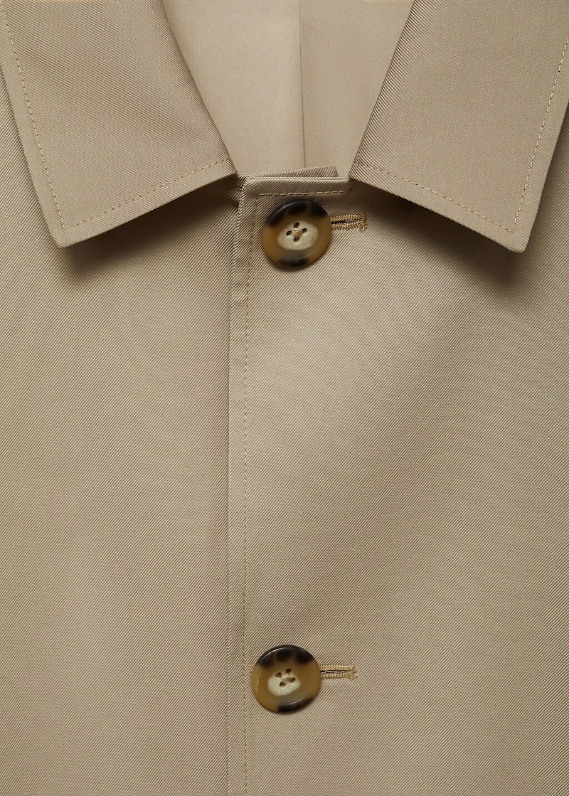 Relaxed-fit water-repellent trench coat