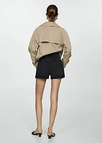 High-waisted mom-fit denim shorts