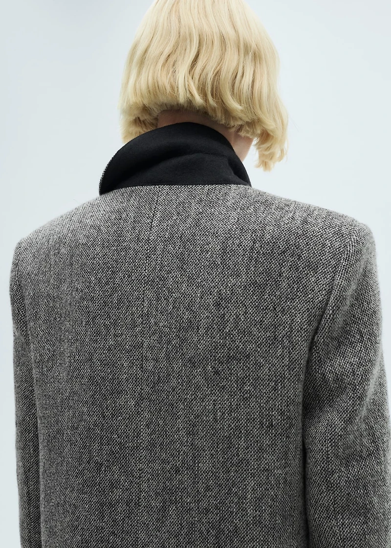 Flecked wool-blend coat