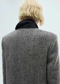 Flecked wool-blend coat