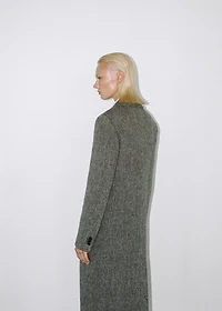 Flecked wool-blend coat