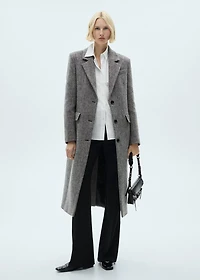 Flecked wool-blend coat