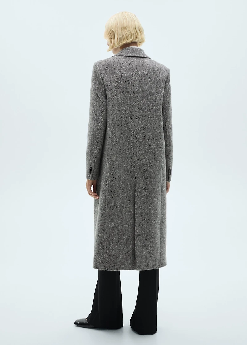 Flecked wool-blend coat