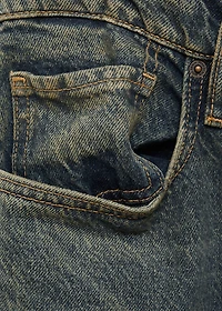 Straight-fit jeans with frayed effect
