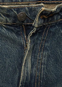 Straight-fit jeans with frayed effect