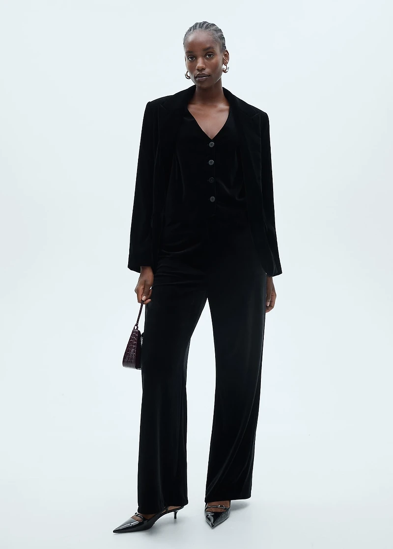 Structured velvet blazer