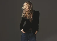 Structured velvet blazer