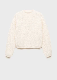 Round-neck bouclé sweater