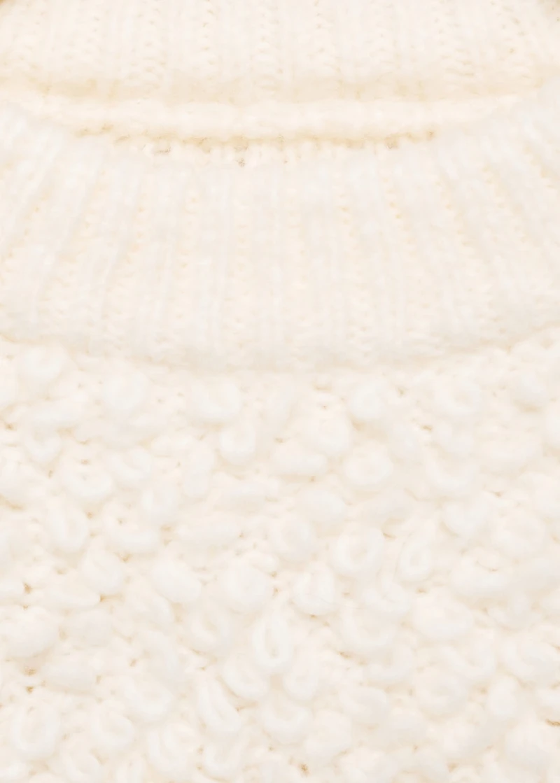 Round-neck bouclé sweater