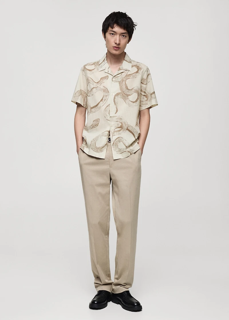 100% cotton regular-fit printed shirt