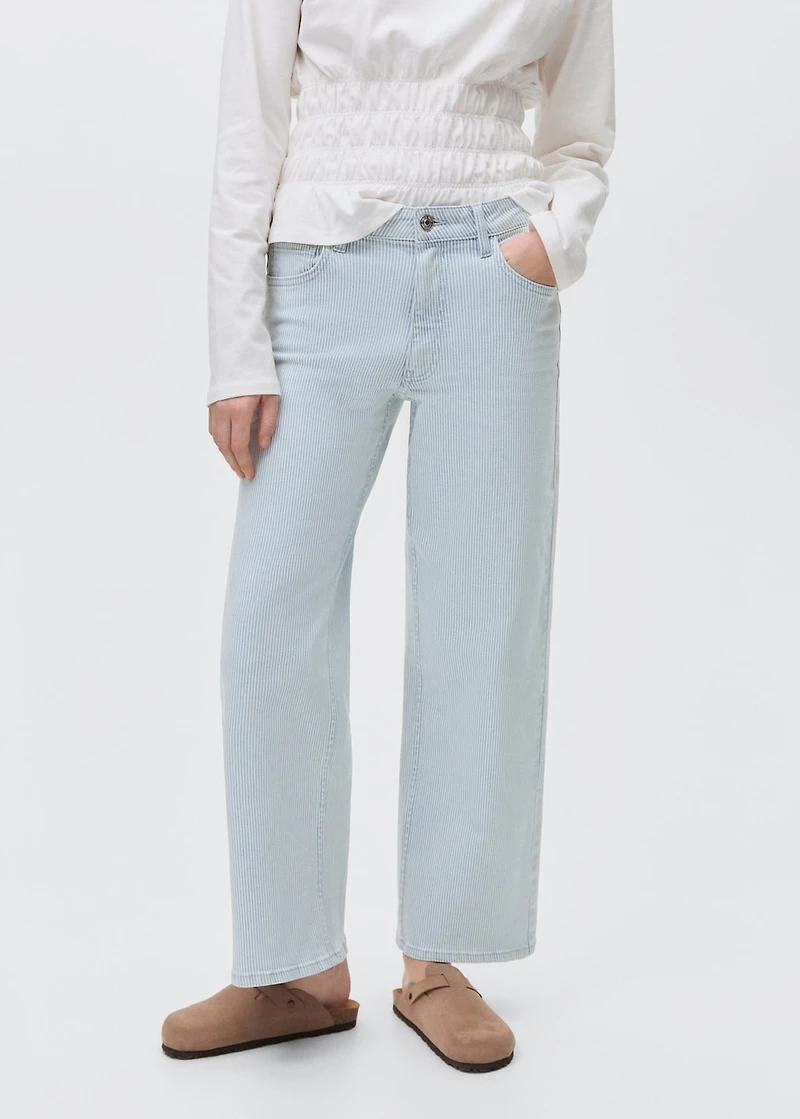 Striped culotte jeans