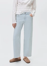 Striped culotte jeans