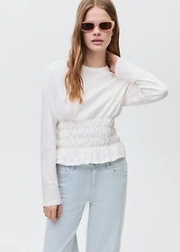 Striped culotte jeans