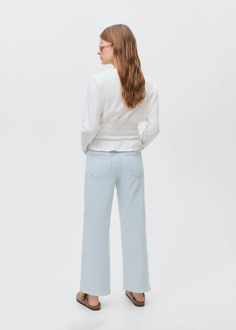 Striped culotte jeans