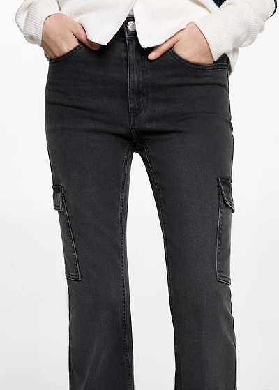 Flared cargo jeans