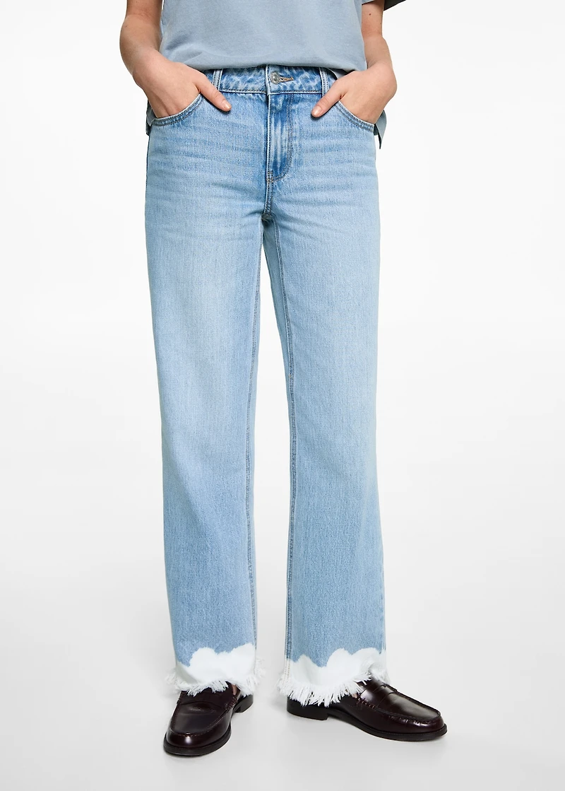 Tie-dye straight jeans