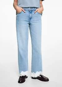 Tie-dye straight jeans