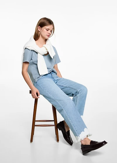 Tie-dye straight jeans