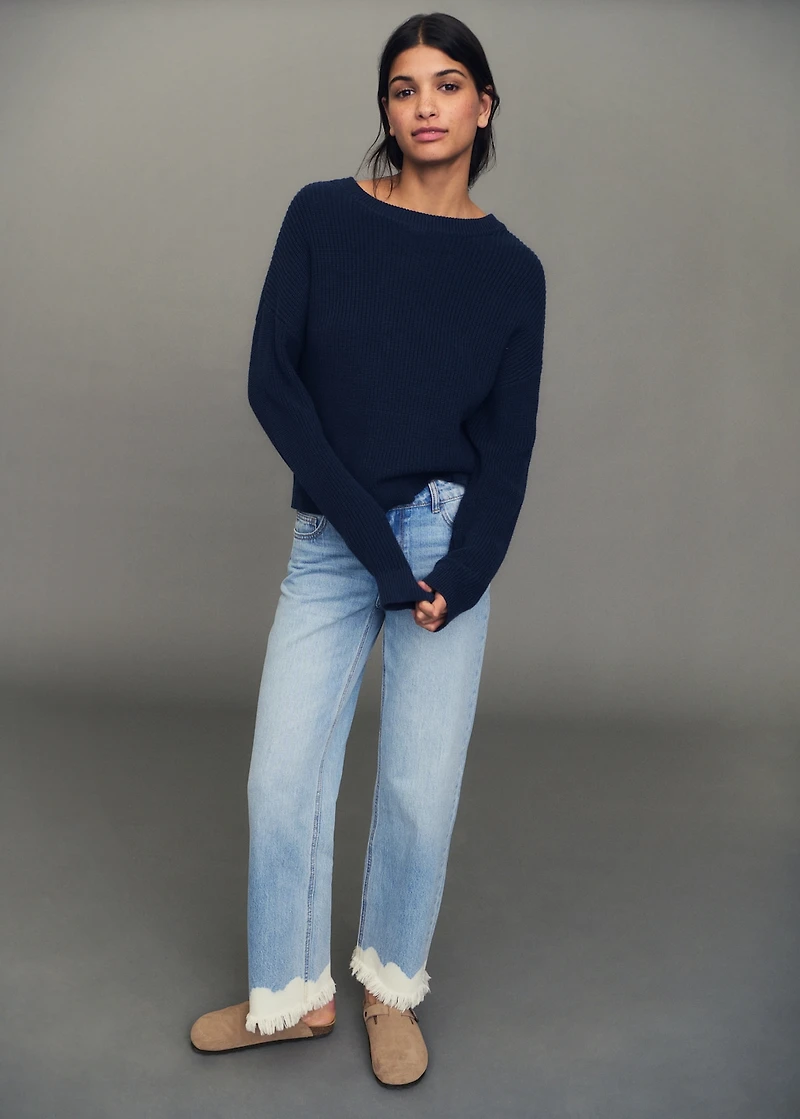 Tie-dye straight jeans