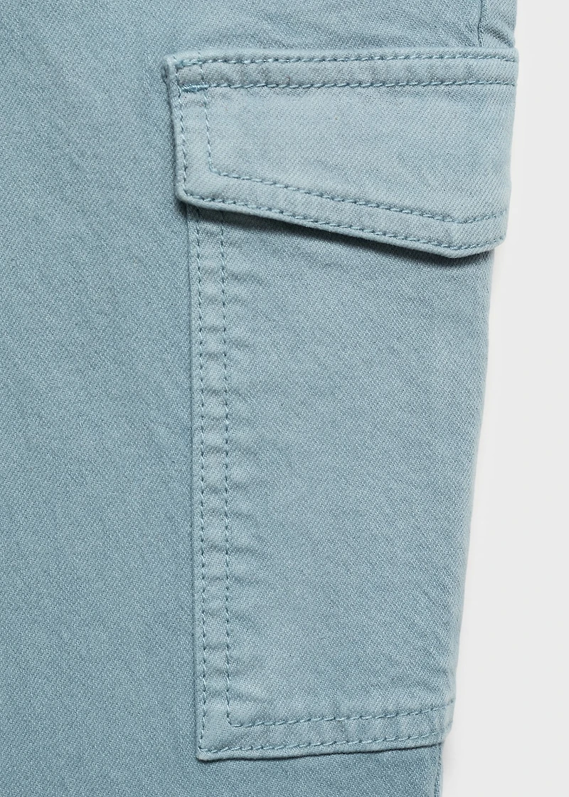 Cropped flared cargo jeans