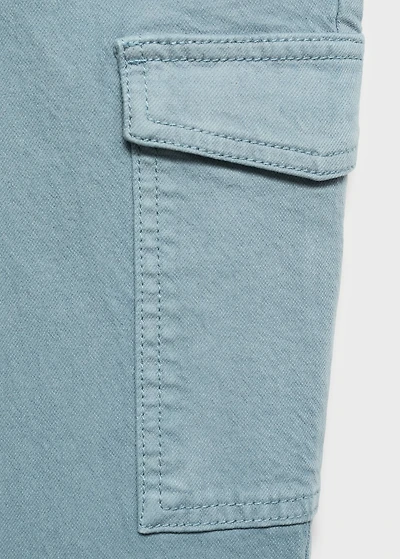 Cropped flared cargo jeans