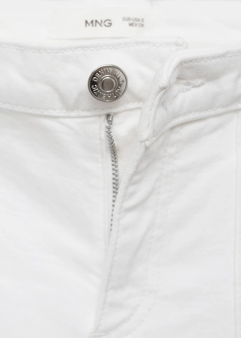 Wideleg low frayed hem jeans