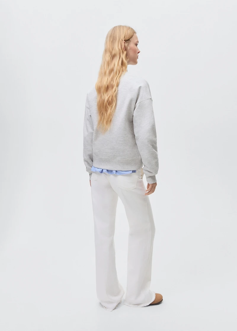 Wideleg low frayed hem jeans