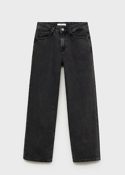 Straight-fit jeans with braided belt loops