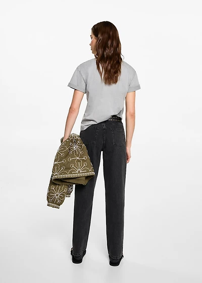 Straight-fit jeans with braided belt loops