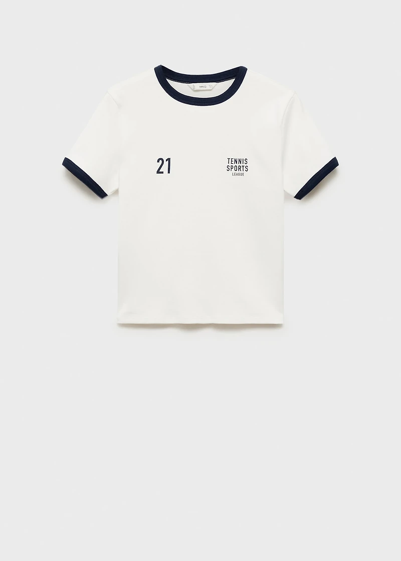 Cropped cotton T-shirt